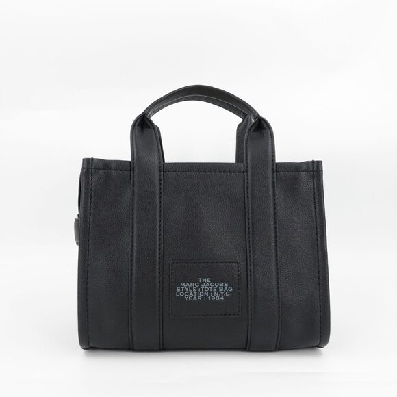 Marc Jacobs Women's The Small Tote Grainy Leather Bag Black OS - Picture 5 of 16